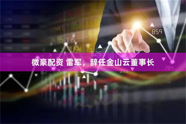 微豪配资 雷军，辞任金山云董事长